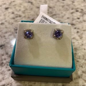 $2195 Effy 14K White Gold Diamond & Tanzanite Halo Round Earrings